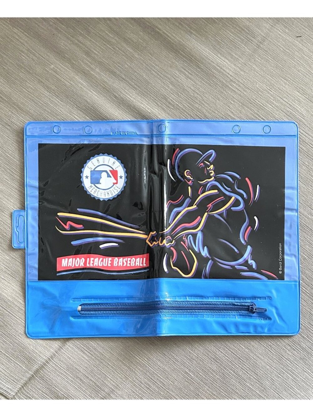 Vtg Major League Baseball MLB Pencil Pouch Vinyl Zip Unpunched Empire Berol NOS